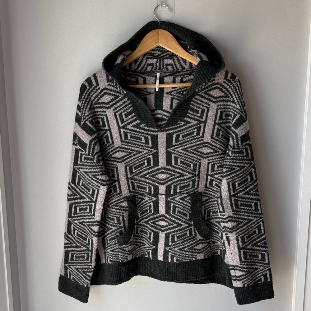 Free People Boho Poncho Six Degrees Hooded Sweater